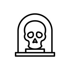 Skull, museum icon. Simple line, outline vector elements of historical things icons for ui and ux, website or mobile application