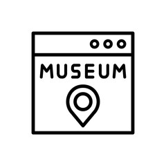 Website, museum, location icon. Simple line, outline vector elements of historical things icons for ui and ux, website or mobile application