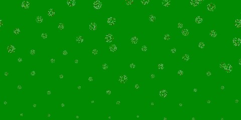 Light green vector doodle pattern with flowers.