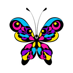 Colorful butterfly on a white background