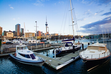Fototapeta premium beautiful view of the city and port