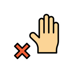 No touch, hand, museum icon. Simple color with outline vector elements of historical things icons for ui and ux, website or mobile application
