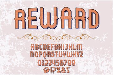 vintage font, classic lettering,  brown style background,  typeface vector design