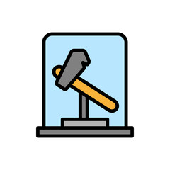 Axe, museum icon. Simple color with outline vector elements of historical things icons for ui and ux, website or mobile application