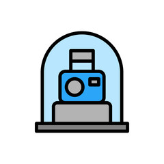 Fototapeta premium Old camera, museum icon. Simple color with outline vector elements of historical things icons for ui and ux, website or mobile application