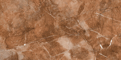 Closeup surface abstract marble pattern at the brown stone floor texture background, luxurious wallpaper with copy space, Emperador breccia natural pattern of marbel, polished quartz slice mineral.
