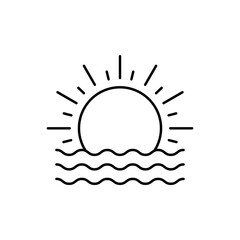 Sunset, sea, travel icon. Simple line, outline vector elements of tourism for ui and ux, website or mobile application