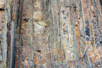 Geological rock layers.Close-up abstract shot of the rock face