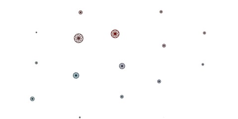 Light Blue, Red vector background with bubbles.