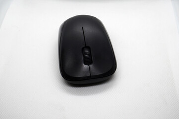  black wireless mouse  over a white background