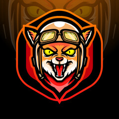 The cat esport logo mascot design