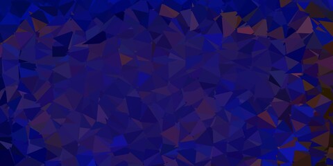 Dark blue, yellow vector poly triangle layout.