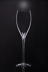 empty wine glass isolated on black