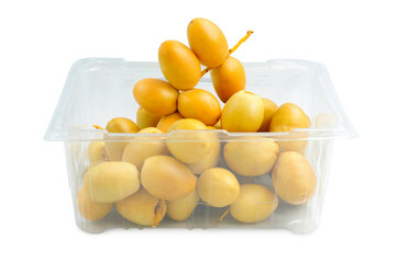 Bunch of Fresh Date Fruit isolated on white background, clipping path included.