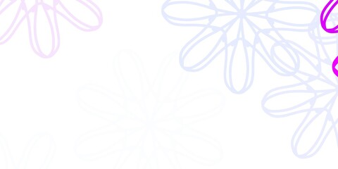 Fototapeta na wymiar Light Purple vector doodle template with flowers.
