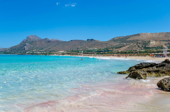 Falasarna beach, one of the most famous beaches of Crete located in the Kissamos province, at the northern edge of Crete&rsquo;s western coast.