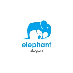 silhouette elephant with baby logo