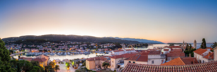 Obraz premium Panoramic view of the city of Rab in Croatia