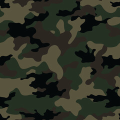 
Army camo seamless pattern for printing. Green dark background. Vector - obrazy, fototapety, plakaty