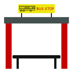 Fototapeta premium Empty bus stop on a white background