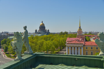 Fototapeta premium metal green roof of the Hermitage