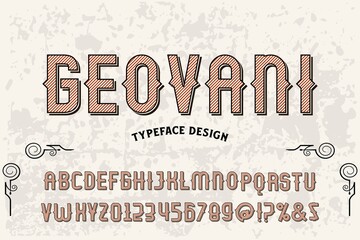 typography vector, brown and white style  background, vintage font, vector alphabet, letters and numbers