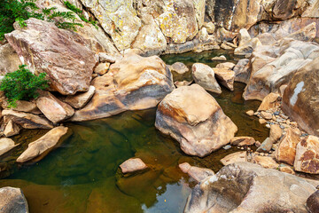 Naklejka na ściany i meble Beautiful nature, Vietnam, Nha Trang, Ba Ho Waterfall
