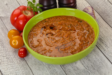 Famous Spanish gazpacho tomato soup