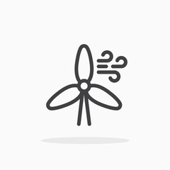 Obraz premium Wind energy icon in line style. Editable stroke.