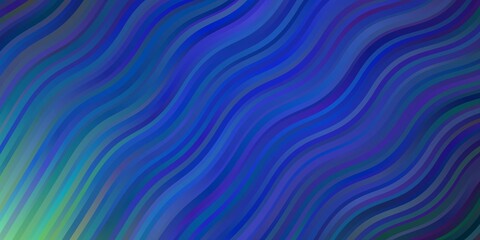 Obraz premium Dark Blue, Green vector texture with circular arc. Bright sample with colorful bent lines, shapes. Template for your UI design.
