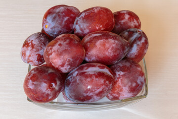 Ripe delicious juicy plums