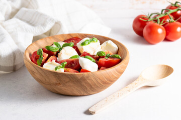 tomato salad with mozzarella cheese and basil