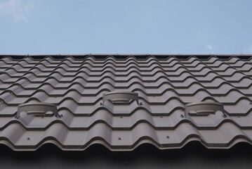 Black Metal Tile Roof. Roof Metal Sheets.