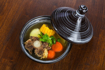 Soup with beef and corn