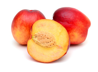 sweet peaches on a white background 