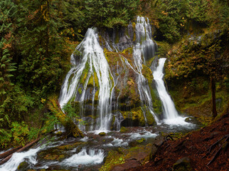 Fototapeta na wymiar View of the Panther Creek Falls in the Washington state.