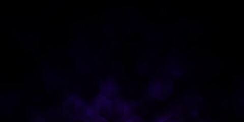 Dark Purple vector pattern with colorful hexagons.