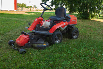 Lawn mower machine without  cab.