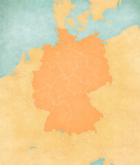 Map of Germany with Borders of States
