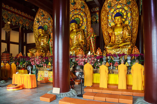 China, Hainan Island, Sanya, - December 1, 2018: Nanshan Buddhist Cultural Park, editorial.