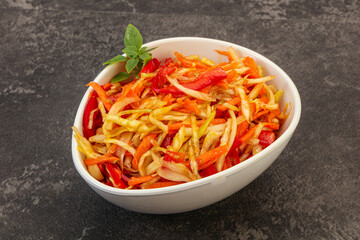 Cabbage salad with carrot and pepper