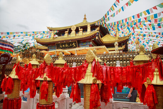 China, Hainan Island, Sanya, - December 1, 2018: Nanshan Buddhist Cultural Park, editorial.
