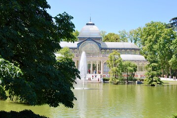 fountain in the park El Retiro Madrid Spain