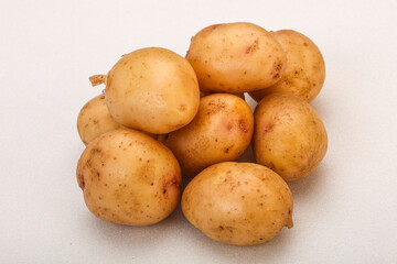 Raw baby young potato heap