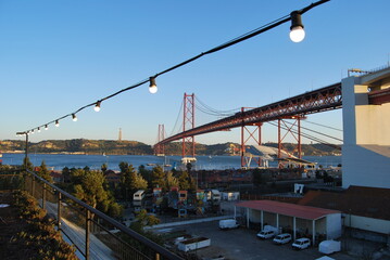 Obraz premium Ponte 25 de Abril, Lisboa Portugal Tago