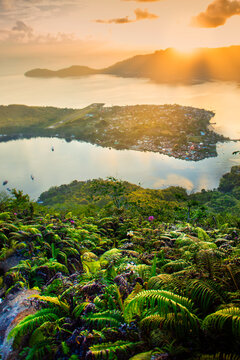 View over the Banda archipelago from the summit of Gunung Api Wetar volcano, Banda Api, Maluku, Spice Islands, Indonesia