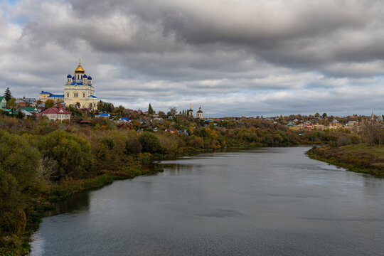 Yelets Cathedral overlooking the Bystraya Sosna River, Yelets, Lipetsk Oblast