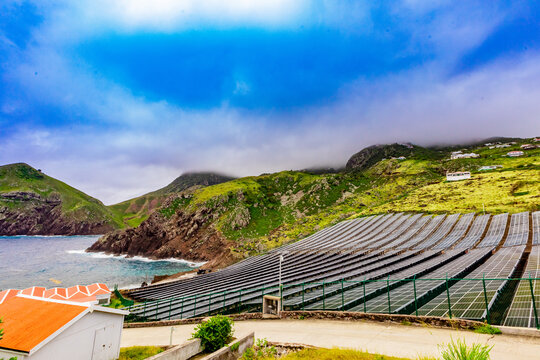 Solar power on Saba Island, Netherlands Antilles
