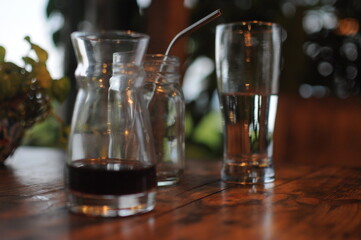 Arabica coffee on a table with a blur background