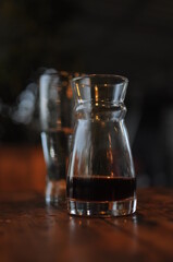 Arabica coffee on a table with a blur background